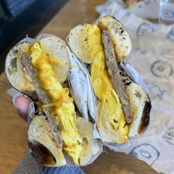 The Lox - sausage egg and cheese on an everything bagel - Breakfast & Brunch Near Me - Columbus, Ohio The Lox - sausage egg and cheese on an everything bagel - Breakfast & Brunch Near Me - Columbus, Ohio