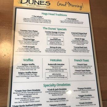The Dunes Restaurant - Menu - Seafood Near Me - Nags Head, North Carolina