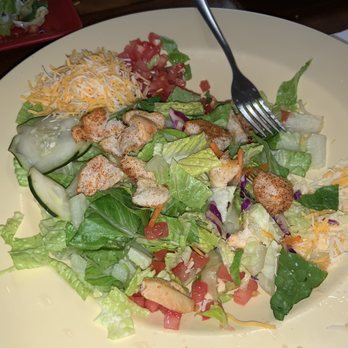 Back 40 A1A - Large side salad.  This pic was taken after two people dished up their own small salads!  $10, and worth every penny! - New American Near Me - St. Augustine, Florida