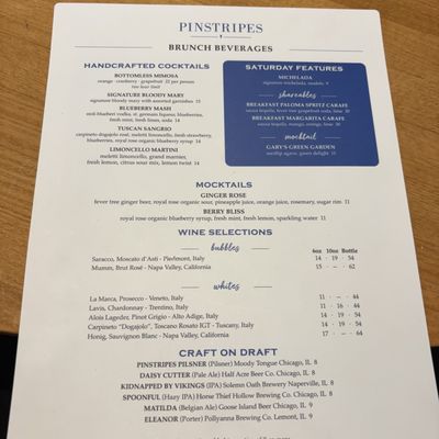 Menu photo 1 Pinstripes South Barrington, IL Menu photo 1 Pinstripes South Barrington, IL