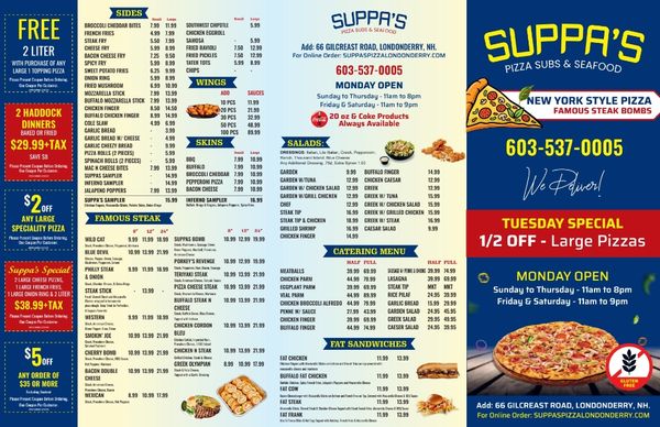 Menu photo 4 Suppa's pizza Londonderry, NH Menu photo 4 Suppa's pizza Londonderry, NH