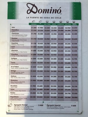 Menu photo 4 Dominó Santiago, RM Menu photo 4 Dominó Santiago, RM