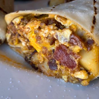 Chuckwagon Restaurant at the Regency Casino - Chorizo and bacon breakfast burrito - Tacos Near Me - Laughlin, Nevada