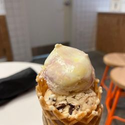 Jeni's Splendid Ice Creams - Rainbow, frozen yogurt and peanut butter and chocolate chips