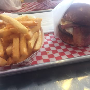 Corner Burger - Bacon & cheese burger with an egg added with a side of cheese fries. Highly recommend! - Burgers Near Me - Lawndale, California