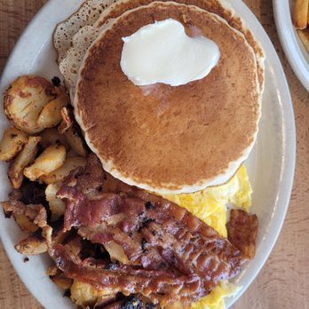 Village Restaurant - Pancake special, added home fries for $2.25. Delish! - Diners Near Me - Avon, New York Village Restaurant - Pancake special, added home fries for $2.25. Delish! - Diners Near Me - Avon, New York