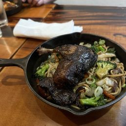 Duck leg and homemade lo mein