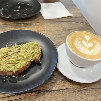 Mythical Coffee - Avocado toast and orange cardamom latte. - Coffee Roasteries Near Me - Gilbert, Arizona