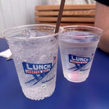 LUNCH Lobster Roll - Sprite & water - Seafood Near Me - Amagansett, New York LUNCH Lobster Roll - Sprite & water - Seafood Near Me - Amagansett, New York