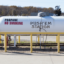 Push'em Station - Propane Refuel Station Ability to refuel any type of propane container Cylinder exchange available Qualified staff assist refueling