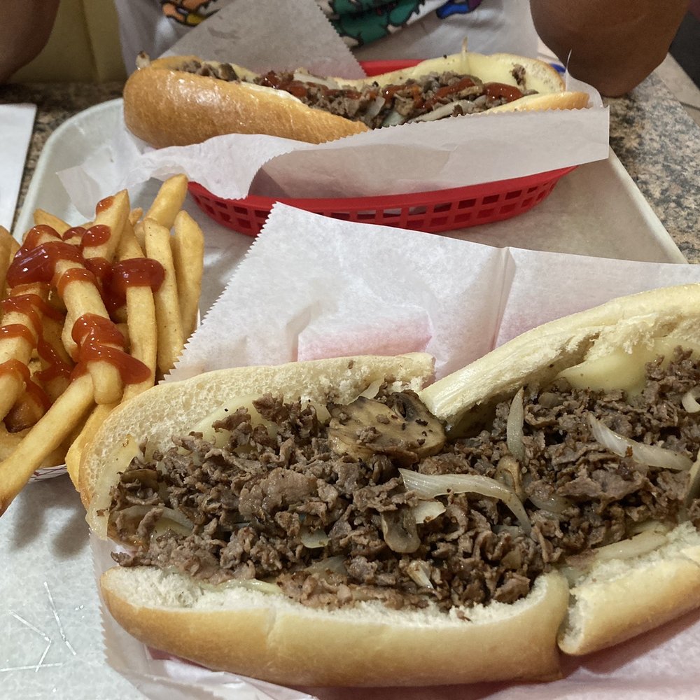 Very good cheese steaks and fries. Very good cheese steaks and fries.
