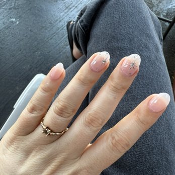 Mt. Diablo Nails Salon - Acrylic nails with natural base star details and free diamonds haha - Nail Salons Near Me - Lafayette, California Mt. Diablo Nails Salon - Acrylic nails with natural base star details and free diamonds haha - Nail Salons Near Me - Lafayette, California