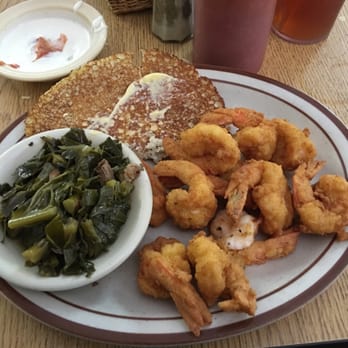 Bradley’s Seafood and Steak - Shrimp with greens and hoe cake - Seafood Near Me - Palatka, Florida Bradley’s Seafood and Steak - Shrimp with greens and hoe cake - Seafood Near Me - Palatka, Florida