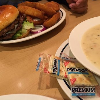IHOP - "Monster" burger w/onion rings & a bowl of clam chowder. - Breakfast & Brunch Near Me - Anaheim, California IHOP - "Monster" burger w/onion rings & a bowl of clam chowder. - Breakfast & Brunch Near Me - Anaheim, California