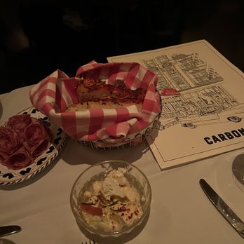 Carbone - Complimentary bread, salami, & pickled cauliflower - Italian Near Me - Las Vegas, Nevada