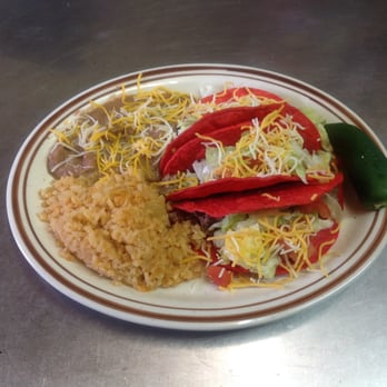 Ortiz Burritos - Crispy taco plate w/ beans and rice as sides. $7.50 - Mexican Near Me - Iraan, Texas Ortiz Burritos - Crispy taco plate w/ beans and rice as sides. $7.50 - Mexican Near Me - Iraan, Texas