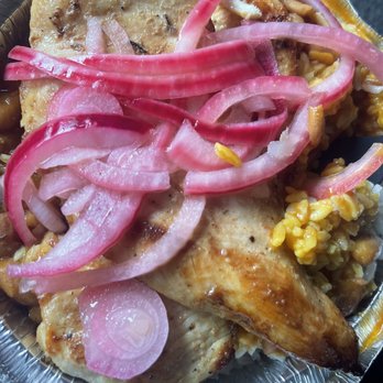 John's Fried Chicken - onions and corn - Dominican Near Me - New York, New York John's Fried Chicken - onions and corn - Dominican Near Me - New York, New York