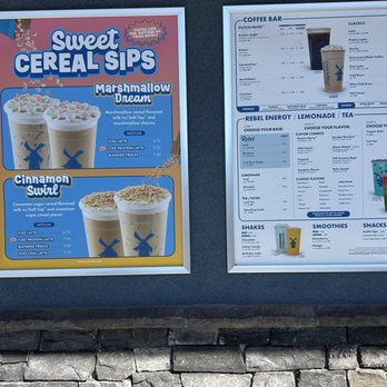 Dutch Bros Coffee - The menu--posted next to the ordering window. - Juice Bars & Smoothies Near Me - Vista, California