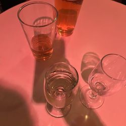 Pale Lager, glasses of wine