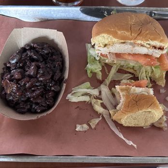 Harry’s bbq - Grilled chicken sandwich with a side of beans - Cocktail Bars Near Me - New Bern, North Carolina Harry’s bbq - Grilled chicken sandwich with a side of beans - Cocktail Bars Near Me - New Bern, North Carolina