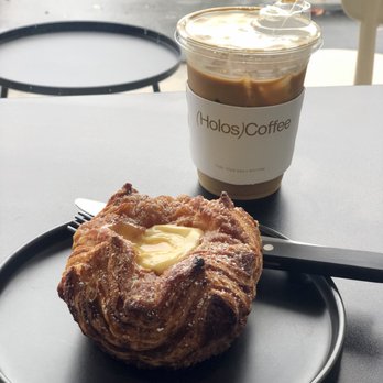 Holos Coffee - holos latte (w/ early grey and espresso) and a passion fruit kouign aman - Coffee & Tea Near Me - Artesia, California