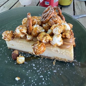 The Deck - Carmel popcorn pretzel cheesecake - New American Near Me - Tybee Island, Georgia The Deck - Carmel popcorn pretzel cheesecake - New American Near Me - Tybee Island, Georgia