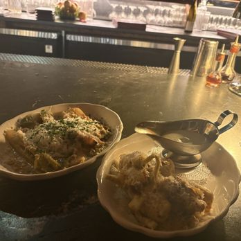 Lafayette Tavern - Leeks on the left. Fried artichokes on the right. - American Near Me - Richmond, Virginia Lafayette Tavern - Leeks on the left. Fried artichokes on the right. - American Near Me - Richmond, Virginia