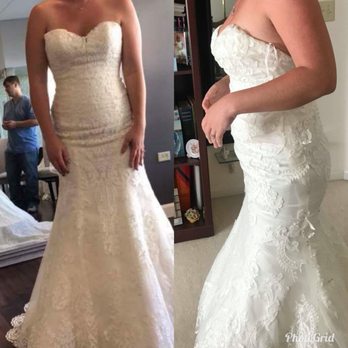 Blush Bridal - Again, bunched up material from trying to work the larger size down and attempting the original fit of the dress that was "supposed" to fit - Bridal Near Me - Cincinnati, Ohio Blush Bridal - Again, bunched up material from trying to work the larger size down and attempting the original fit of the dress that was "supposed" to fit - Bridal Near Me - Cincinnati, Ohio