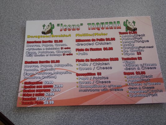 Menu photo 8 Jesus Mexican Taqueria Aurora, CO