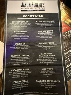 Menu photo 2 Jason Aldean's Kitchen + Rooftop Bar Nashville, TN