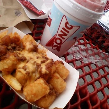 Sonic Drive-In - I know nothing about their burgers but I'll pay toll just to have an order of chili cheese tots + strawberry limeade! - Burgers Near Me - Hayward, California Sonic Drive-In - I know nothing about their burgers but I'll pay toll just to have an order of chili cheese tots + strawberry limeade! - Burgers Near Me - Hayward, California