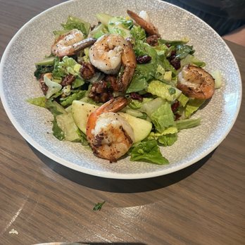 The Goldfinch - Gorgonzola & Granny Smith Apple Salad with Garlic Shrimp - New American Near Me - Irvine, California