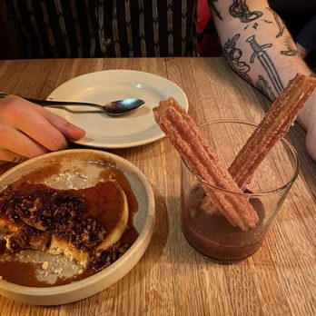 Morcilla - Goat cheese flan, churros - Spanish Near Me - Pittsburgh, Pennsylvania