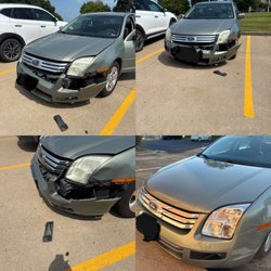 Fischer Body Shop - First three pictures are my car after someone decide to take half my front bumper out off and the last picture is of after it was fixed