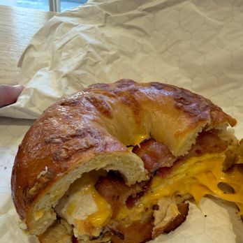 H & H Bagels - Bacon, Egg & Cheese on Asiago - Bagels Near Me - Santa Monica, California H & H Bagels - Bacon, Egg & Cheese on Asiago - Bagels Near Me - Santa Monica, California