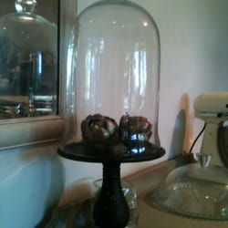 Zoo Warehouse - My lovely glass dome and ornamental gold artichokes from Zoo Warehouse, in situ at home
