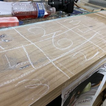 Houston Axe Throwing - One of the games we played. This was Tic Tac Toe - Axe Throwing Near Me - Houston, Texas