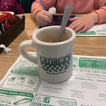 George's Diner - Coffee and drawing tablets for the kids to keep entertained #loveit - Breakfast & Brunch Near Me - Meredith, New Hampshire