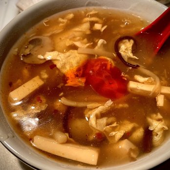 Main Moon - Hot & Sour Soup, free with lunch dishes. A little doctoring at home with hot sesame oil and some black vinegar. - Chinese Near Me - Worthington, Ohio Main Moon - Hot & Sour Soup, free with lunch dishes. A little doctoring at home with hot sesame oil and some black vinegar. - Chinese Near Me - Worthington, Ohio
