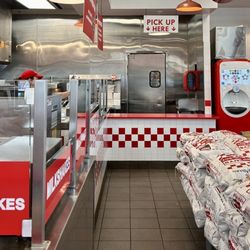 Five Guys - Prep area on the left, sacks of potatoes on the right
