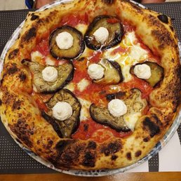 Eggplant ricotta pizza! Wow! One of the best pizzas I've ever had! Eggplant ricotta pizza! Wow! One of the best pizzas I've ever had!