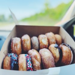 Carol Lee Donuts - Dozen donuts: chocolate with sprinkles, toasted coconut, cinnamon sugar, old fashioned, glazed, apple, blueberry, Oreo