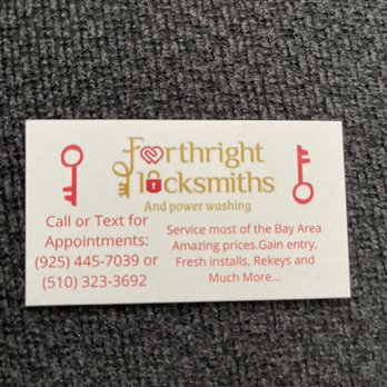 Forthright Locksmith - Our business cards with logo - Keys & Locksmiths Near Me