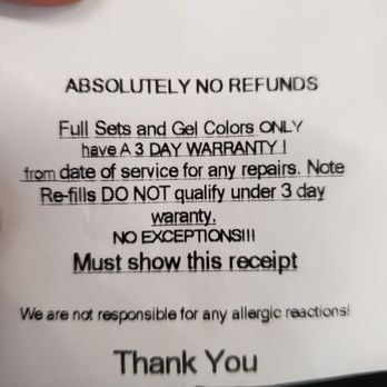 Beauty Lounge Spa - Receipt - Nail Salons Near Me - Carson, California