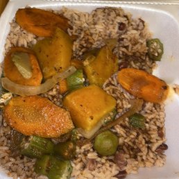 Small rice with orca , pumpkin & okra.