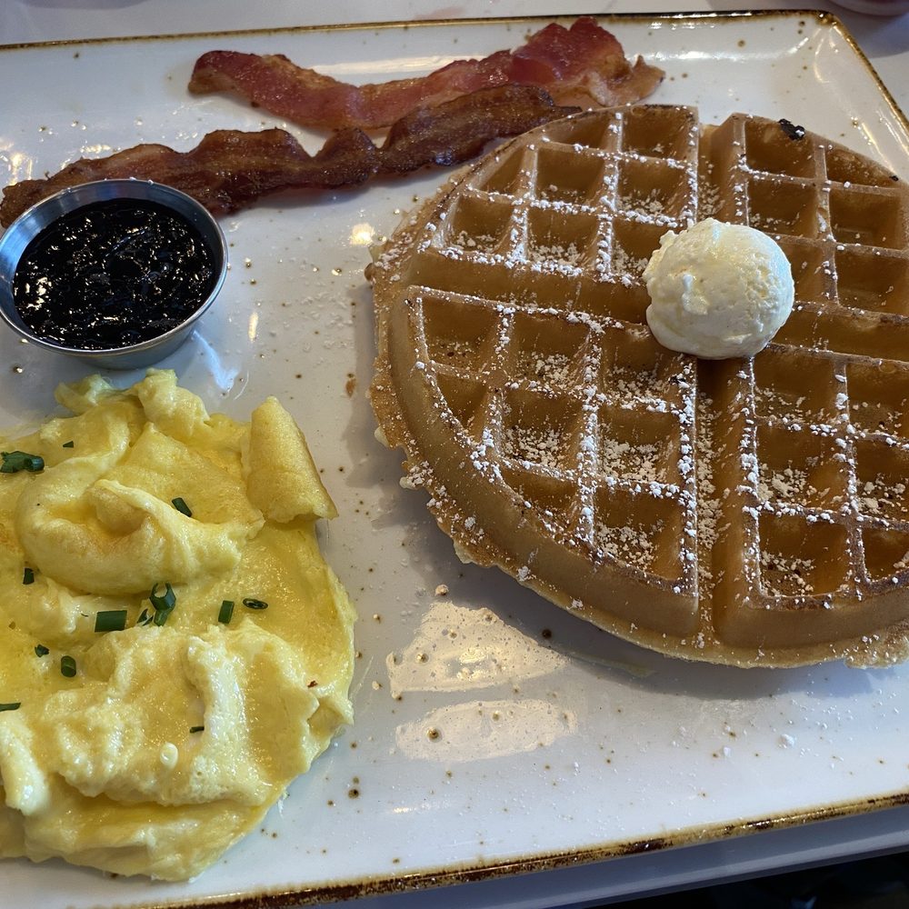 First Watch - Tri-fecta - waffle, scrambled eggs, bacon - Breakfast & Brunch Near Me - Des Plaines, Illinois First Watch - Tri-fecta - waffle, scrambled eggs, bacon - Breakfast & Brunch Near Me - Des Plaines, Illinois
