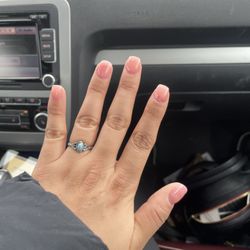 La Fluer Nail Spa - Aqua pink overlay acrylic on my real nail, no extension and no gel