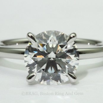 BRAG - Boston Ring And Gem - Platinum 4 prong classic solitaire. - Jewelry Near Me - Boston, Massachusetts