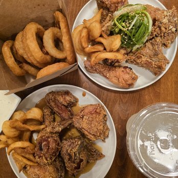 Furai Chicken - Onion rings, soy chicken wings, green onion wings, yuzu lychee lemonade - Korean Near Me - Garden Grove, California Furai Chicken - Onion rings, soy chicken wings, green onion wings, yuzu lychee lemonade - Korean Near Me - Garden Grove, California