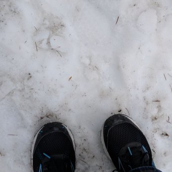 Brandywine Falls Provincial Park - Patches of snow appear. Obligatory sneakers shot. - Parks Near Me